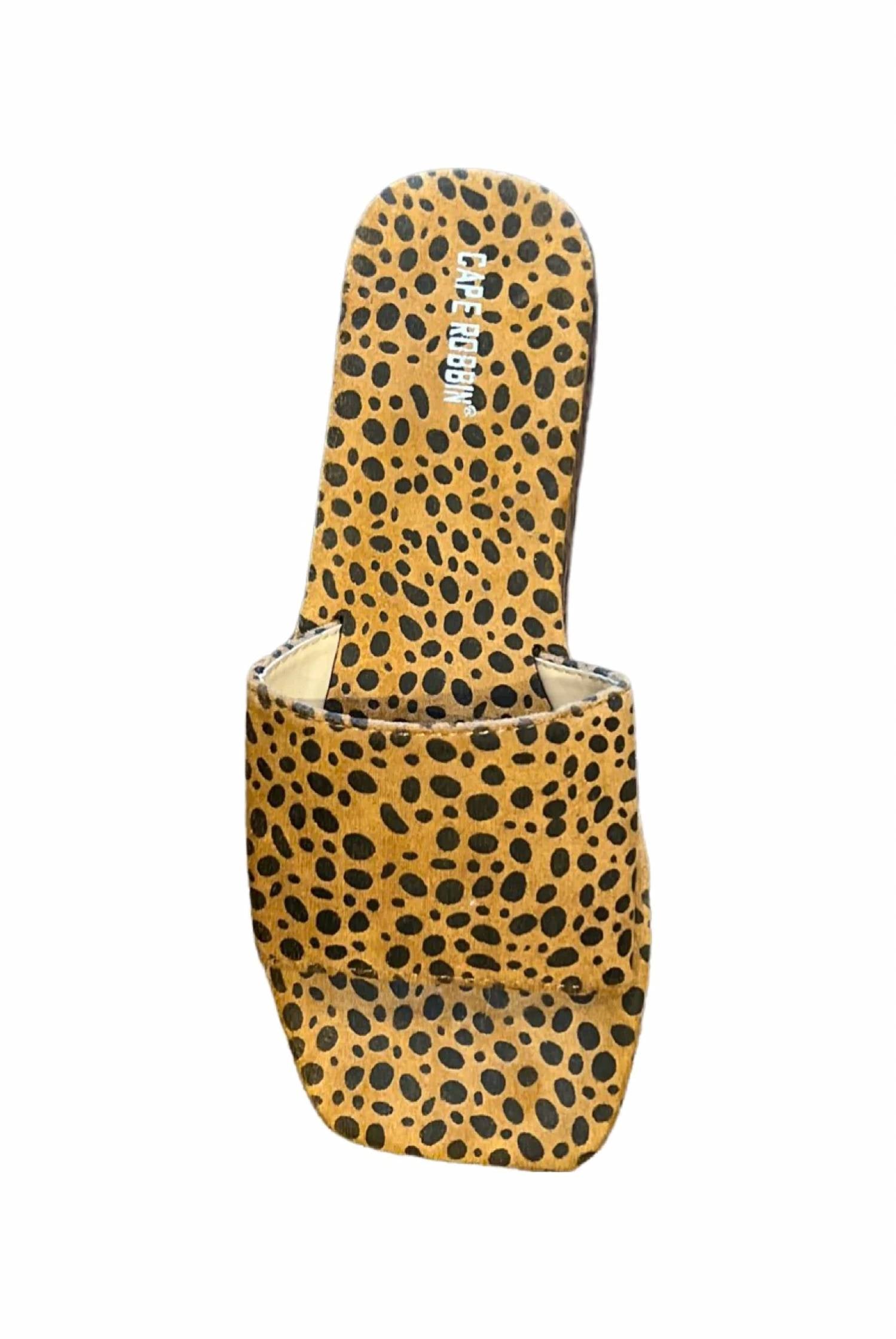Cape Robbin - Women's Queens Sandal Cheetah Print Square Toe Slides