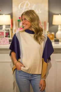 Thml - Cozy Colorblock Poncho
