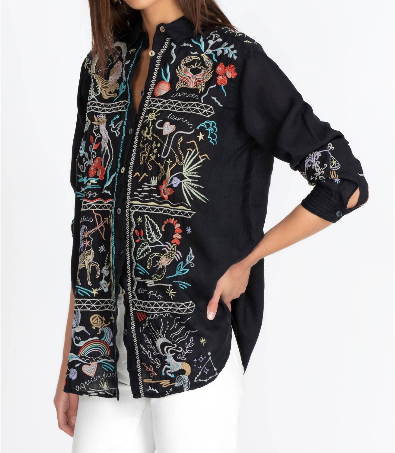 Johnny Was - Zodiac Oversized Shirt Tunic Top