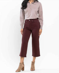 Judy Blue - Women's Charlotte Tummy Control Dyed Wide Crop Pants