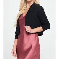 Reneec. - Brushed Knit Cashmere Like Bolero Cardigan