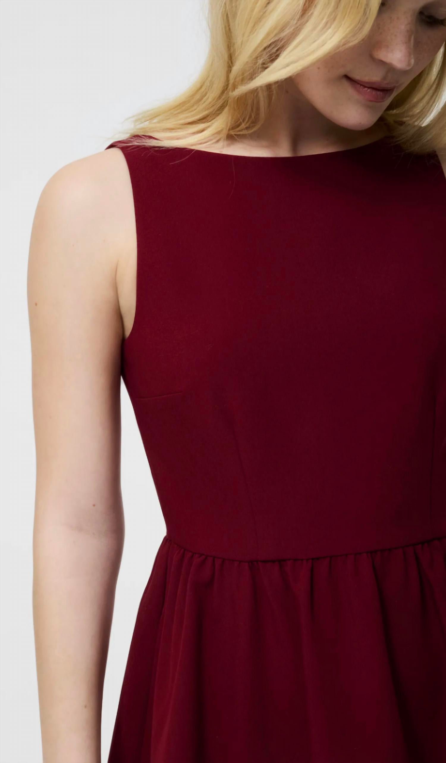 FRENCH CONNECTION Azra Twill Low Back Mini Dress in cabernet - women's dress - view 6
