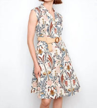 Charlie B - Printed Linen Cap Sleeve Dress