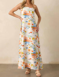 Meet Me In Santorini - Mediterranean Daydream Tube Maxi Dress