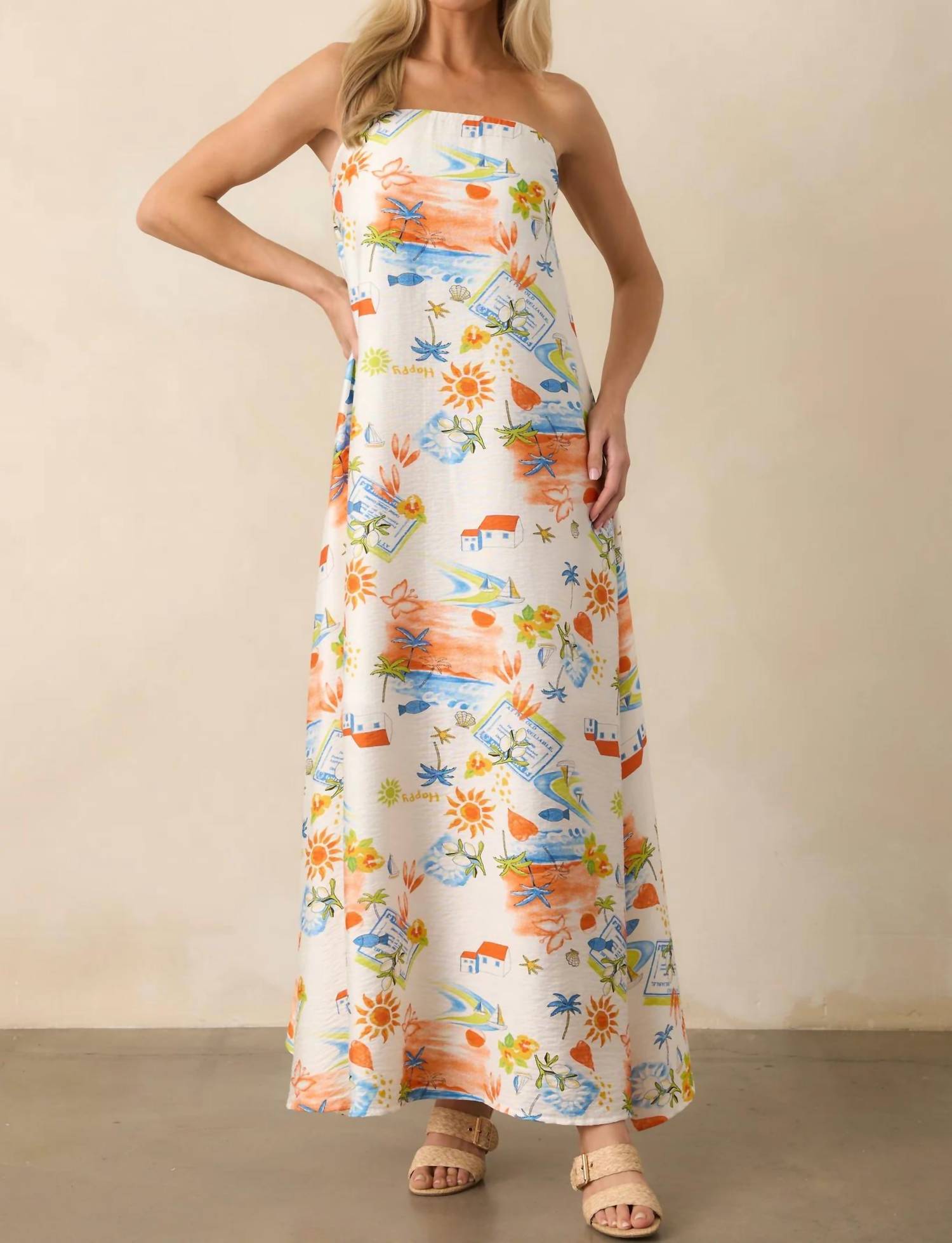 Meet Me In Santorini - Mediterranean Daydream Tube Maxi Dress