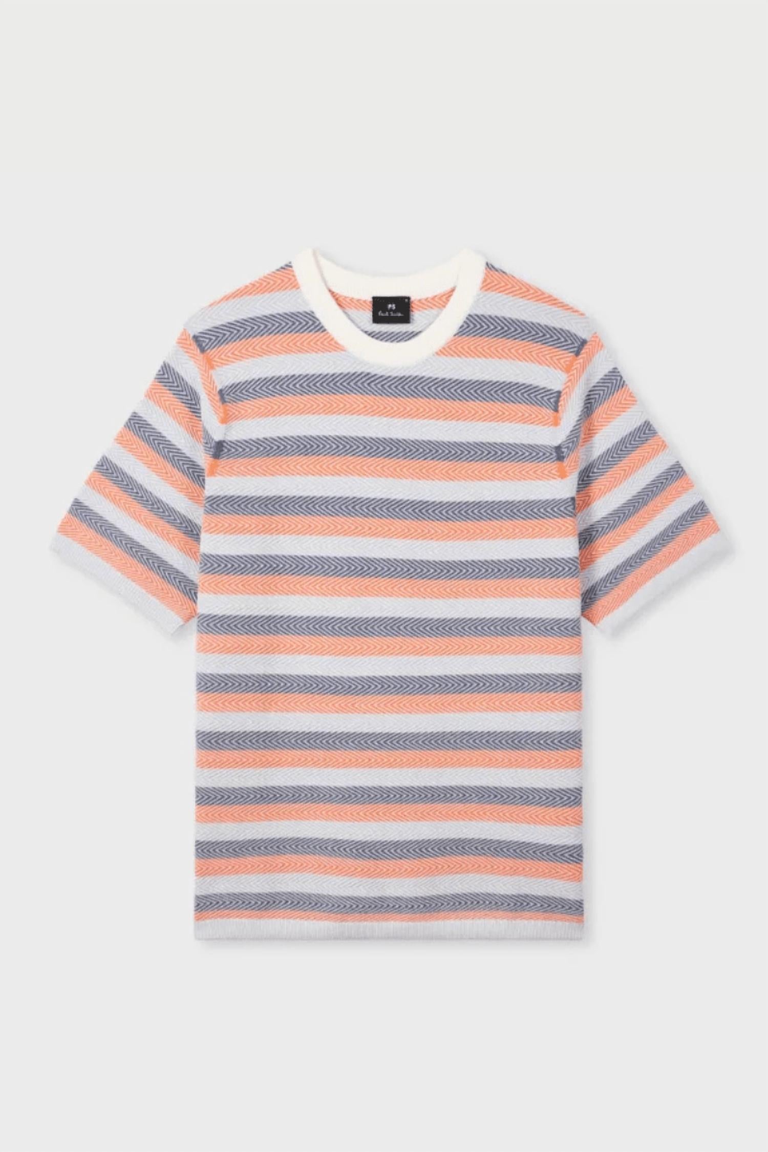 Paul Smith - Textured Stripe Knitted T-shirt