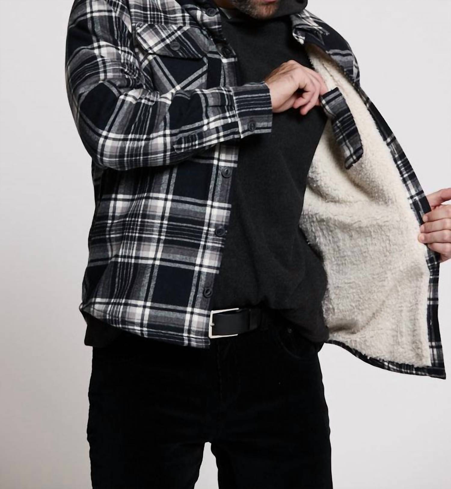 Jachs New York - Sherpa Lined Flannel Shirt Jacket