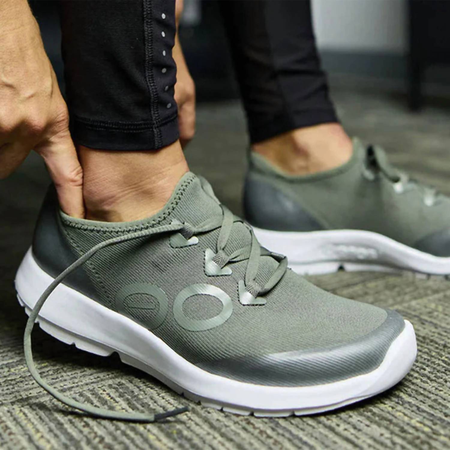 OOFOS Women's Oomg Sport Lacing System Sneakers in olive - women's sneaker - view 7