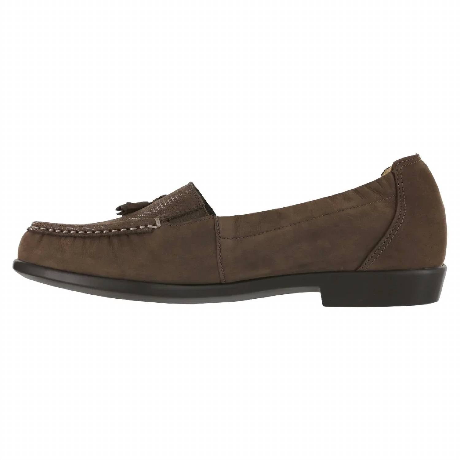 SAS Women's Hope Slip On Loafer in brown turf - women's flats - detail view