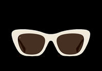 RAEN Optics Women's Kimma Cat Eye Sunglasses in new blonde vibrant brown - women's accessory - detail view