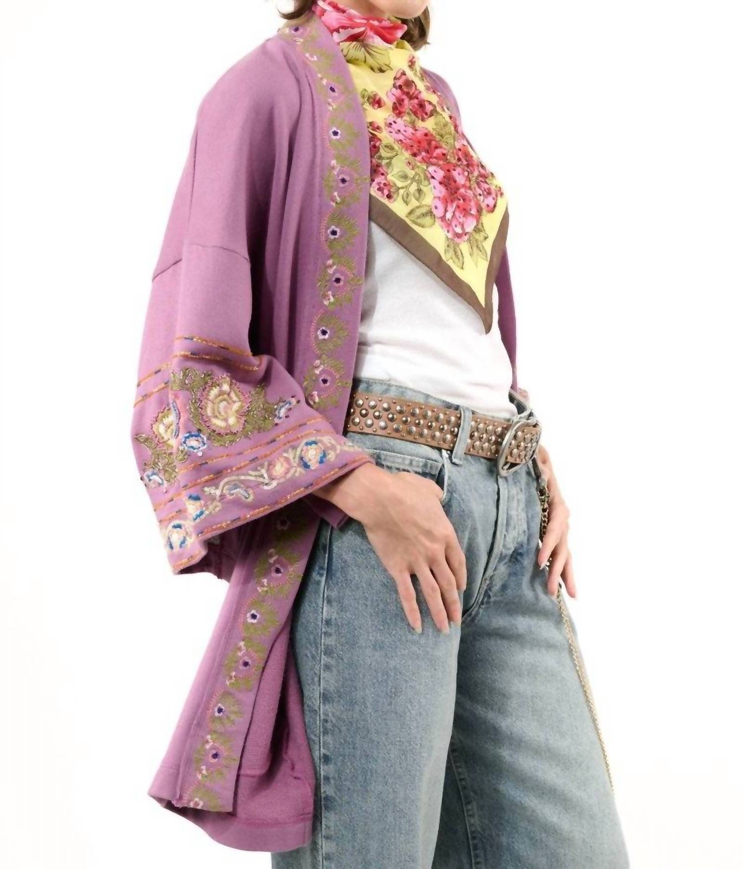 Aratta - Embellished French Terry Kimono