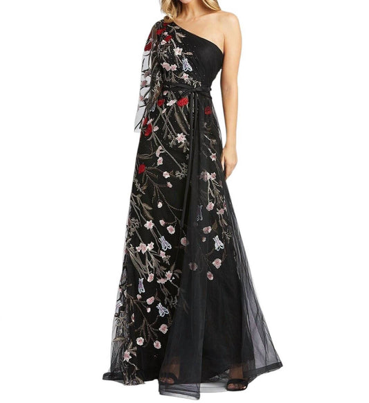 Mac Duggal - Floral Embroidery Embellishment Tulle Gown
