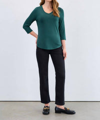 Fdj - 3/4 Sleeve V-neck Top
