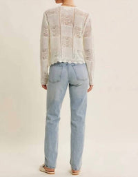 In February - Classic Pointelle Knit Button-down Cardigan