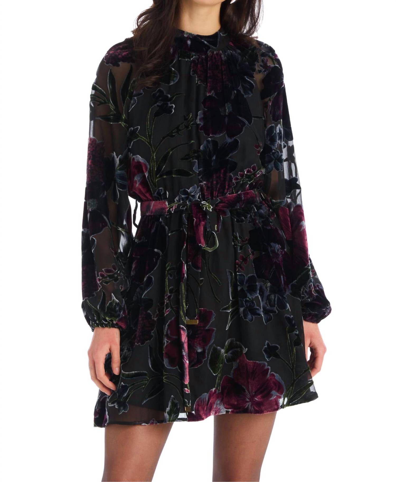 ALLISON NEW YORK Hannah Mini Dress in black floral 1 - women's dress