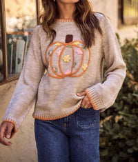 So Me - Floral Pumpkin Sweater