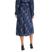 ALLISON NEW YORK Reese Midi Slip Skirt in midnight floral - women's skirt - detail view