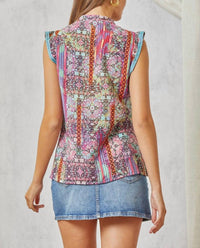 Savanna Jane - Patchwork Embroidered Cap Sleeve Top