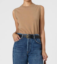 FRENCH CONNECTION Cosysoft Knit Top in camel - women's tank top