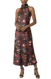 Area Stars Jersey Halter Dress in black garden - women's dress