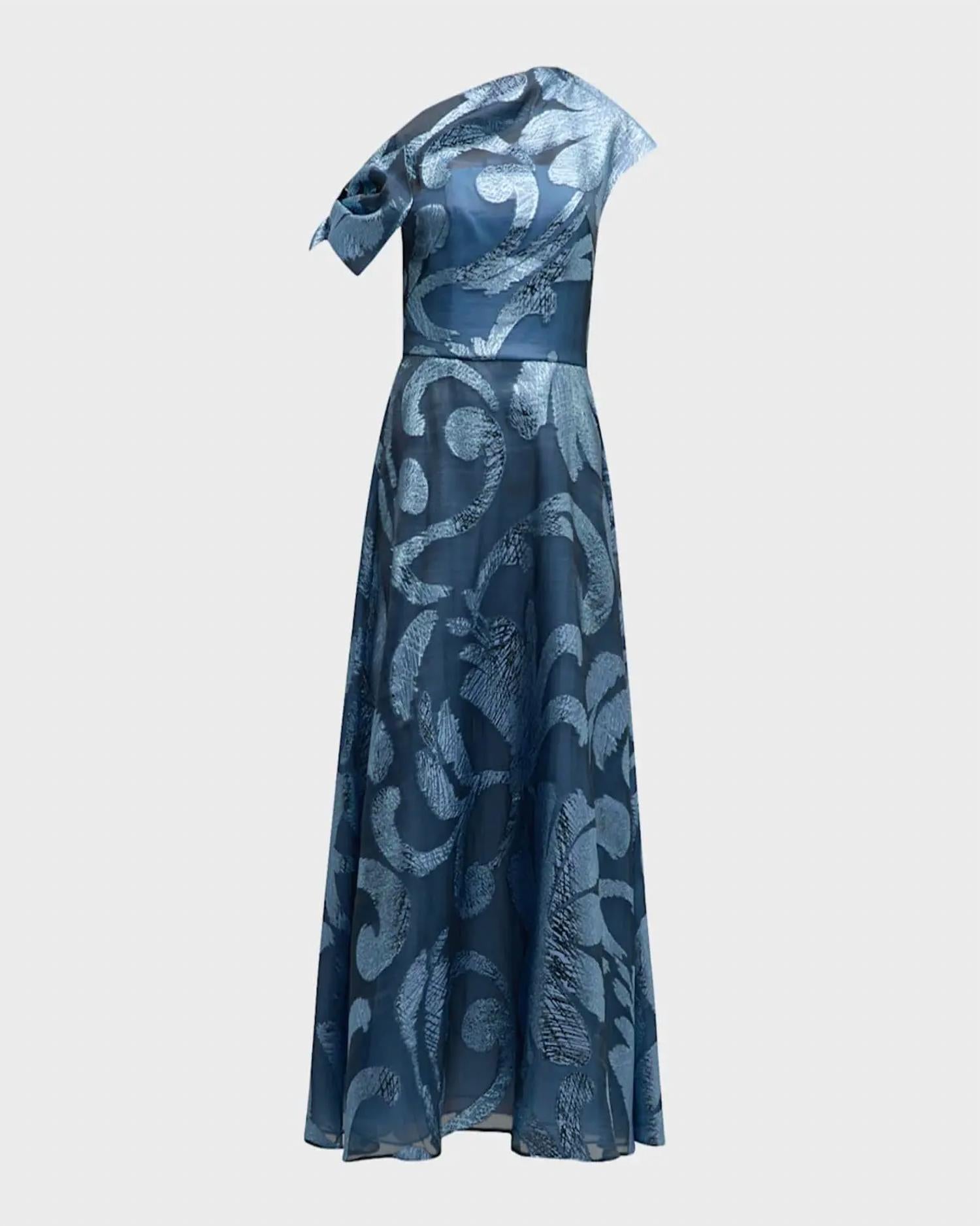 Lela Rose - Evelyn Off The Shoulder Metallic Fil Coupe Midi Dress