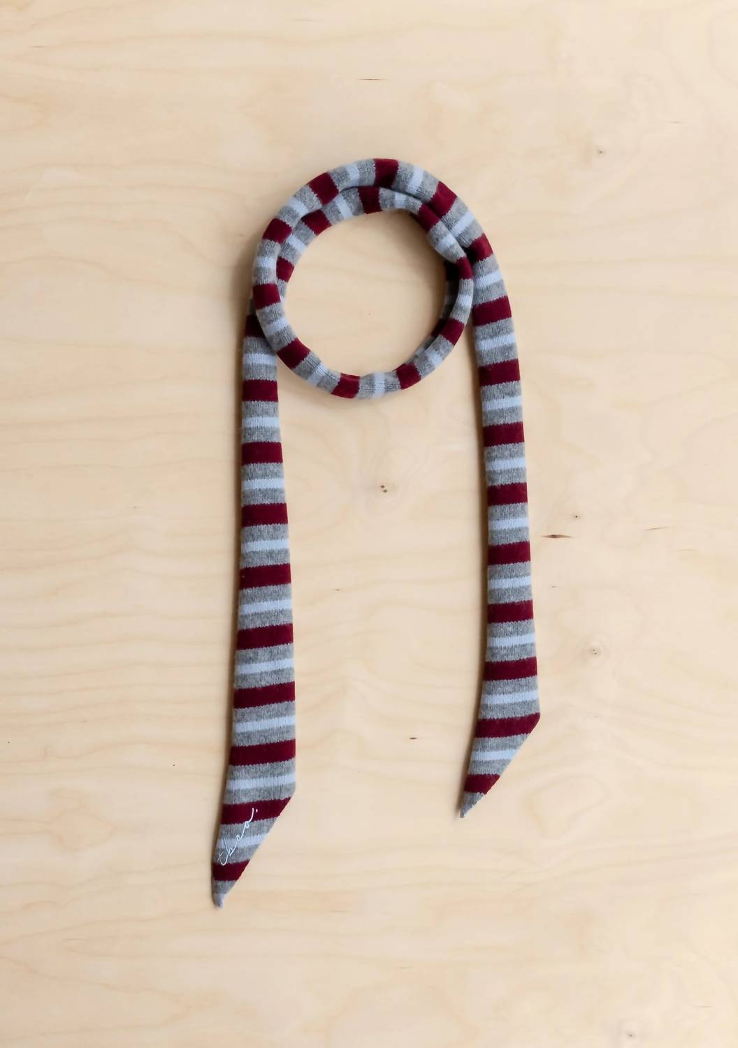 TBCo Women's Neck Tie in burgundy stripe - women's scarf