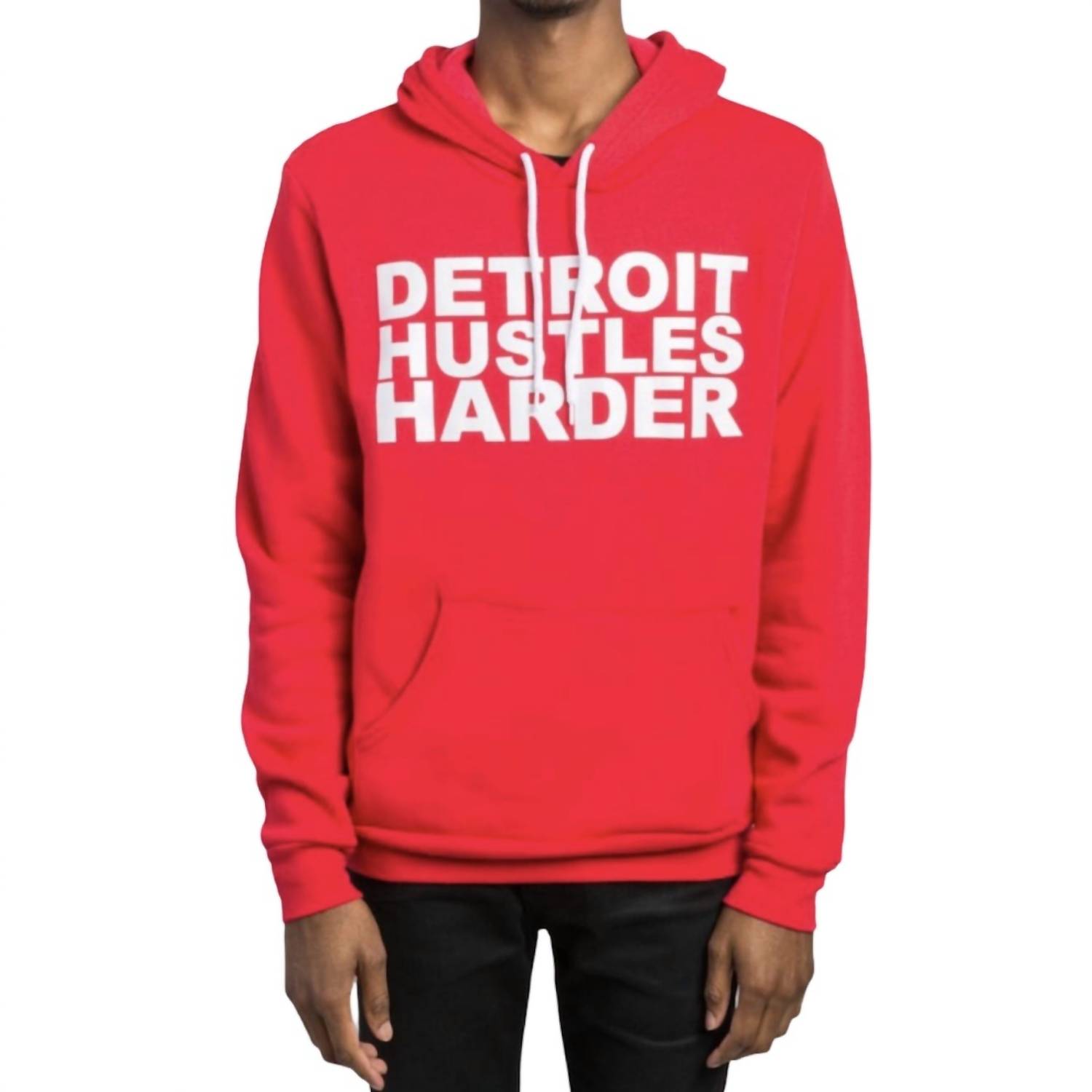 Detroit Hustles Harder - MEN'S PULLOVER HOODIE