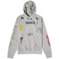 Rhude Scribble Print Oversized Hoodie in gray - men's shirt - view 5