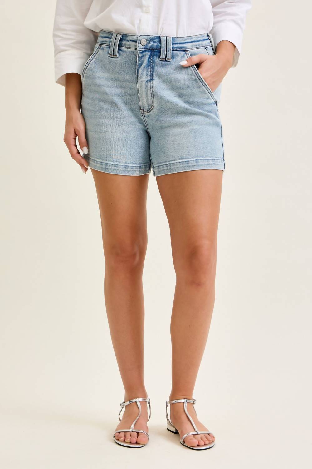 Judy Blue - High Waist Trouser Denim Short