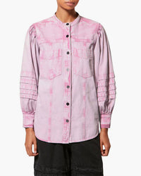 ISABEL MARANT Mileda Long Sleeve Shirt in pink - women's shirt - detail view