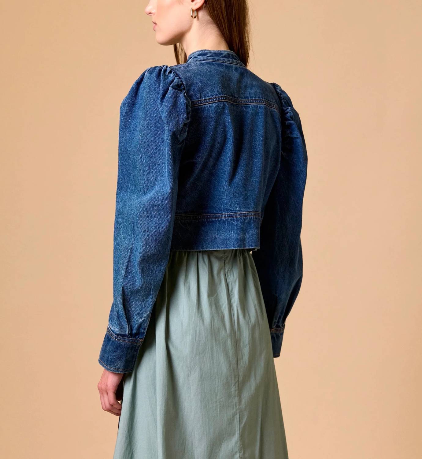 Cleobella Women's Damien Jacket in medium denim - women's jacket - alternate view