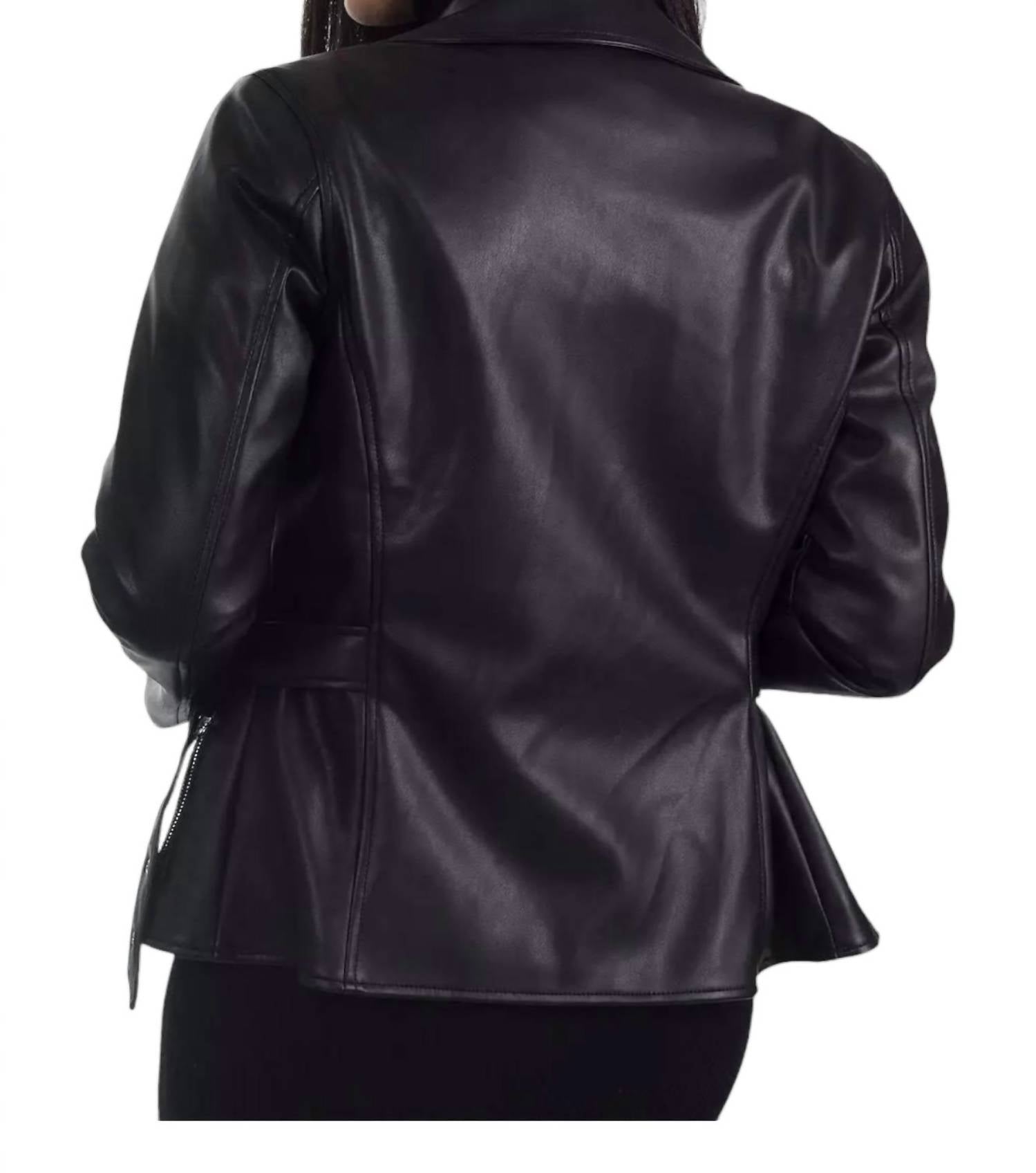 Nine West - Faux Leather with Belt Biker Jacket