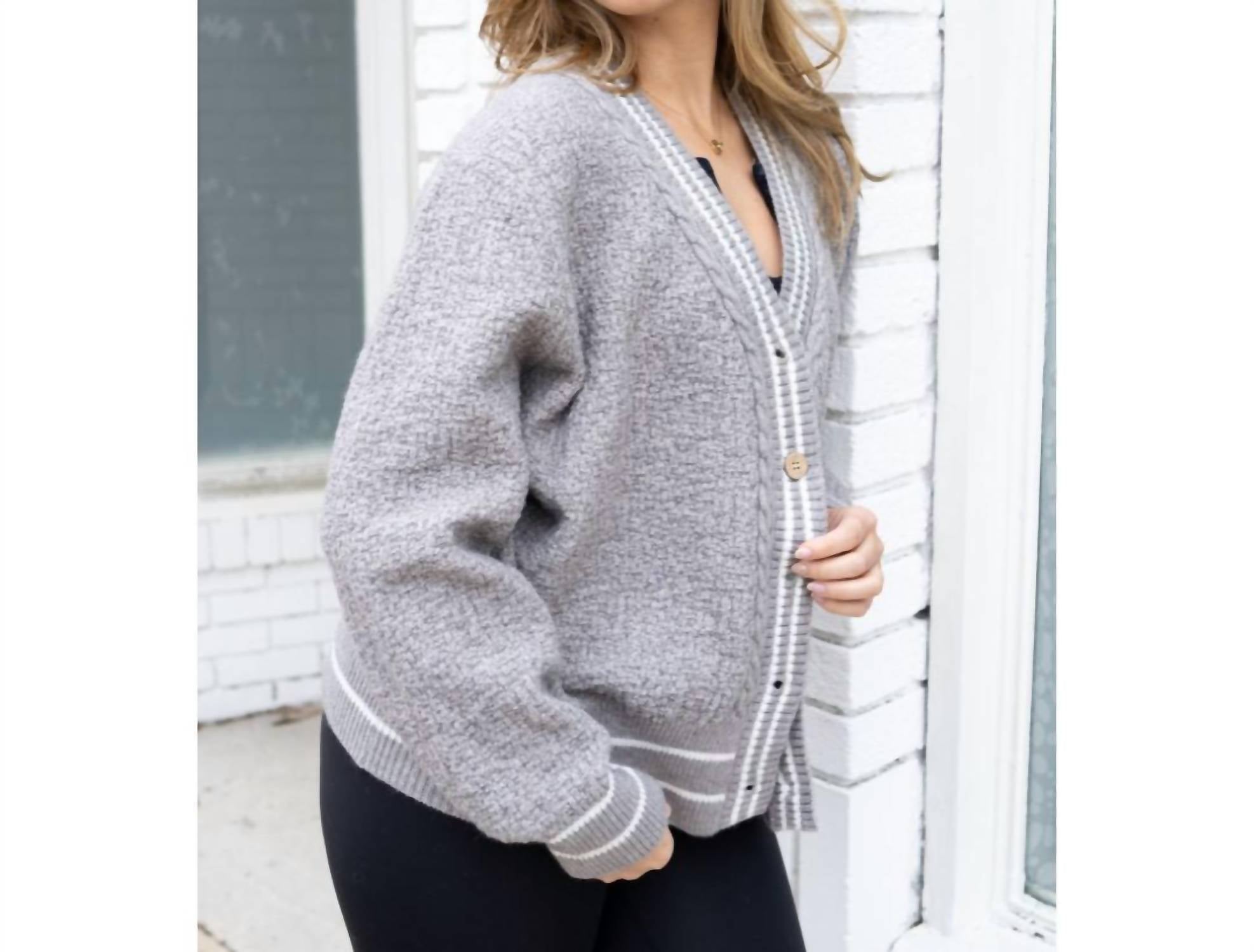 Lavender J - Bruges Baseball Cardigan