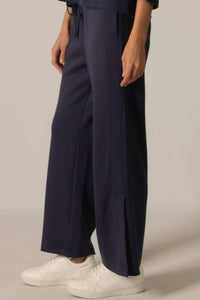 P.CILL Tru Side Binding Wide Leg Pants in navy - women's pants - alternate view