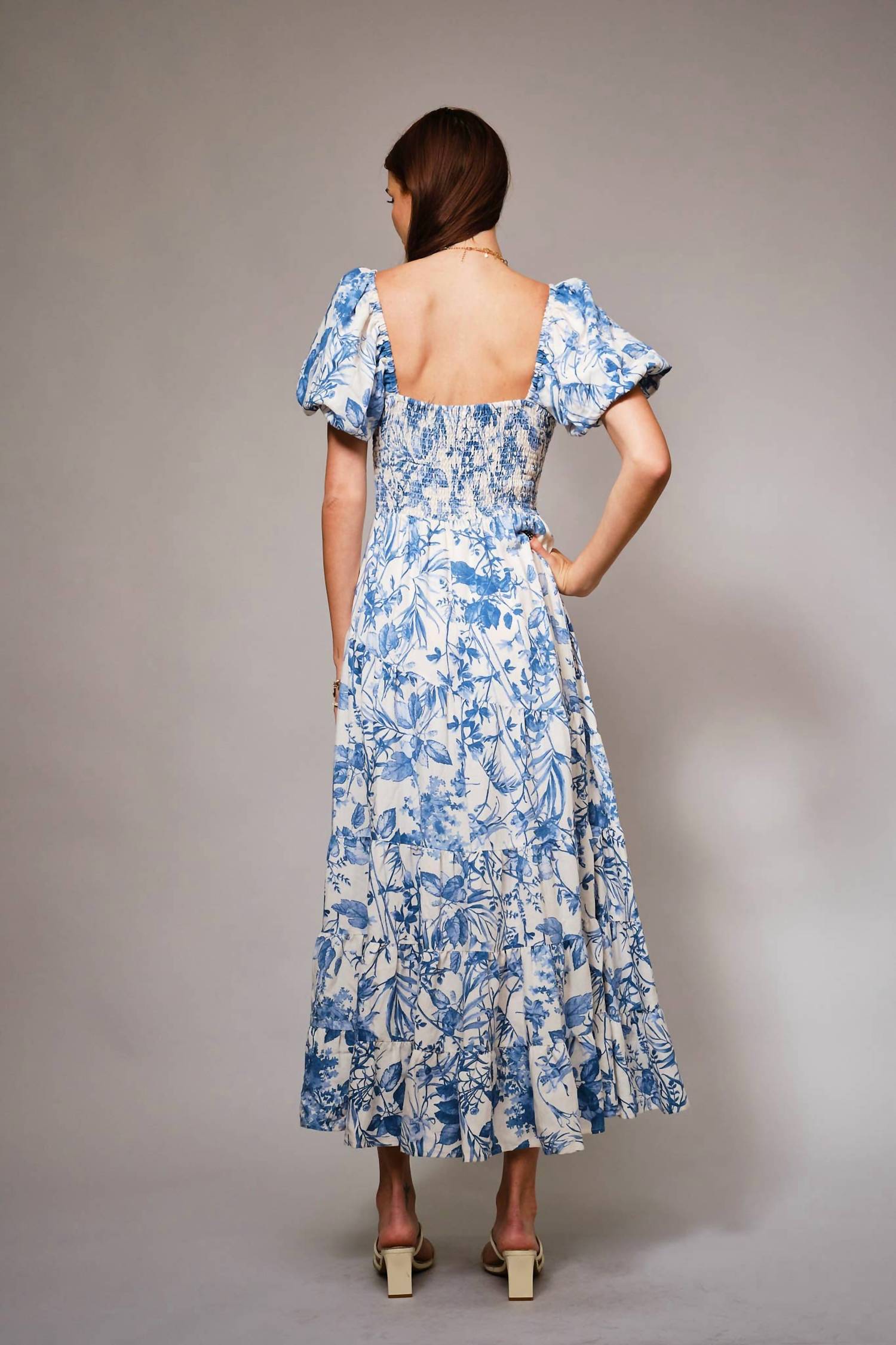 Blue B - Floral Printed Tiered Maxi Dress