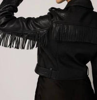 Cleobella HARRISON LEATHER JACKET in black - women's jacket - alternate view