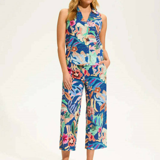 Fdj - Floral Mid Rise Wide Leg Pant