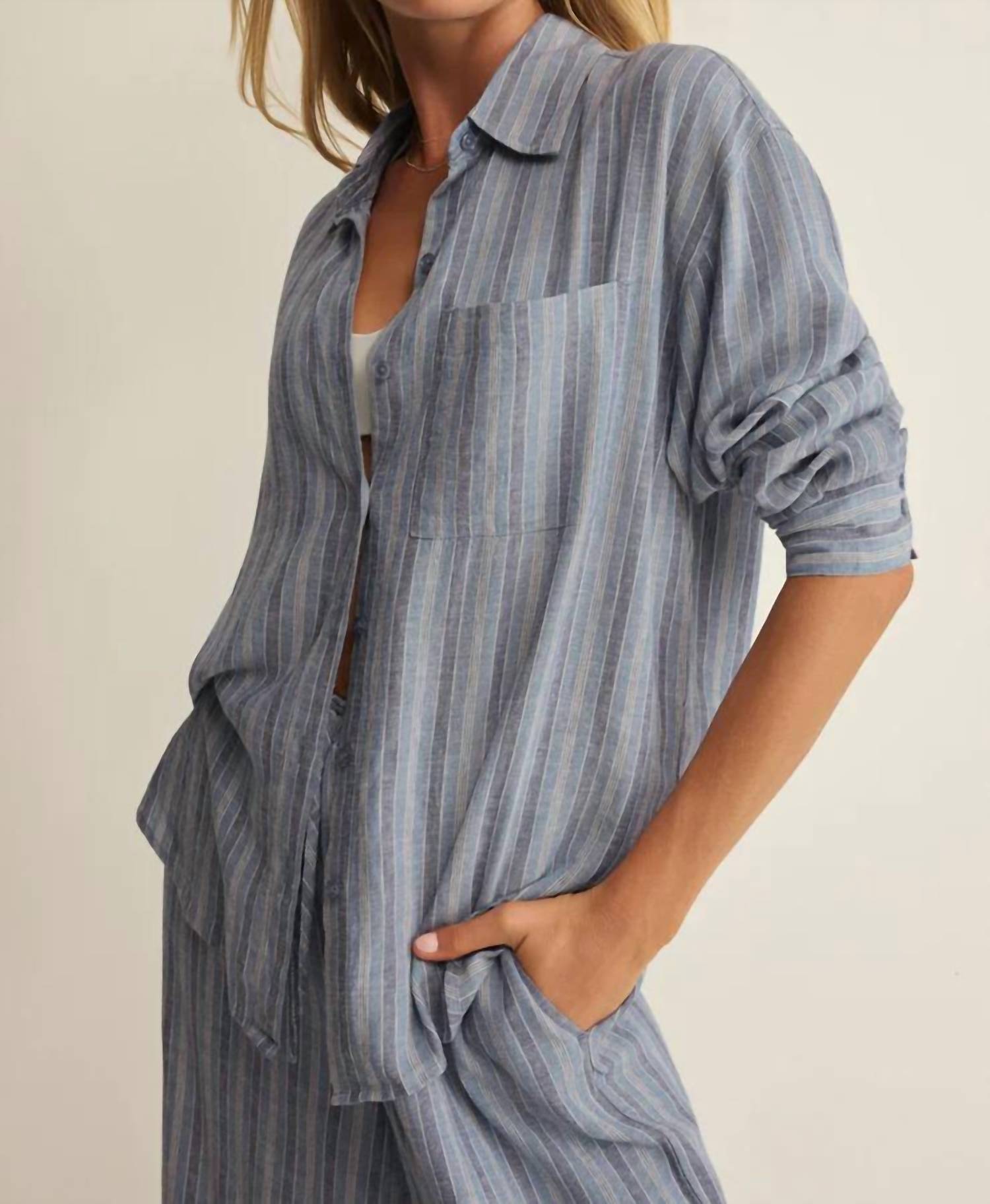 Z Supply - Perfect Striped Linen Button Up