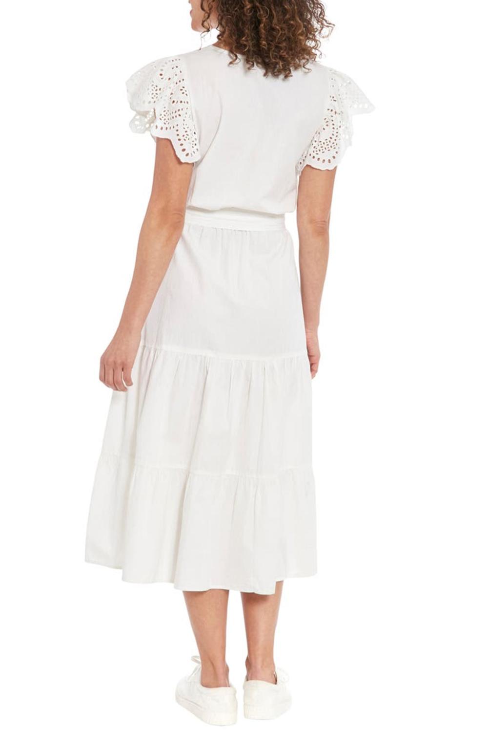 Nicole Miller - Belted Eyelet Sleeve Tiered Dress