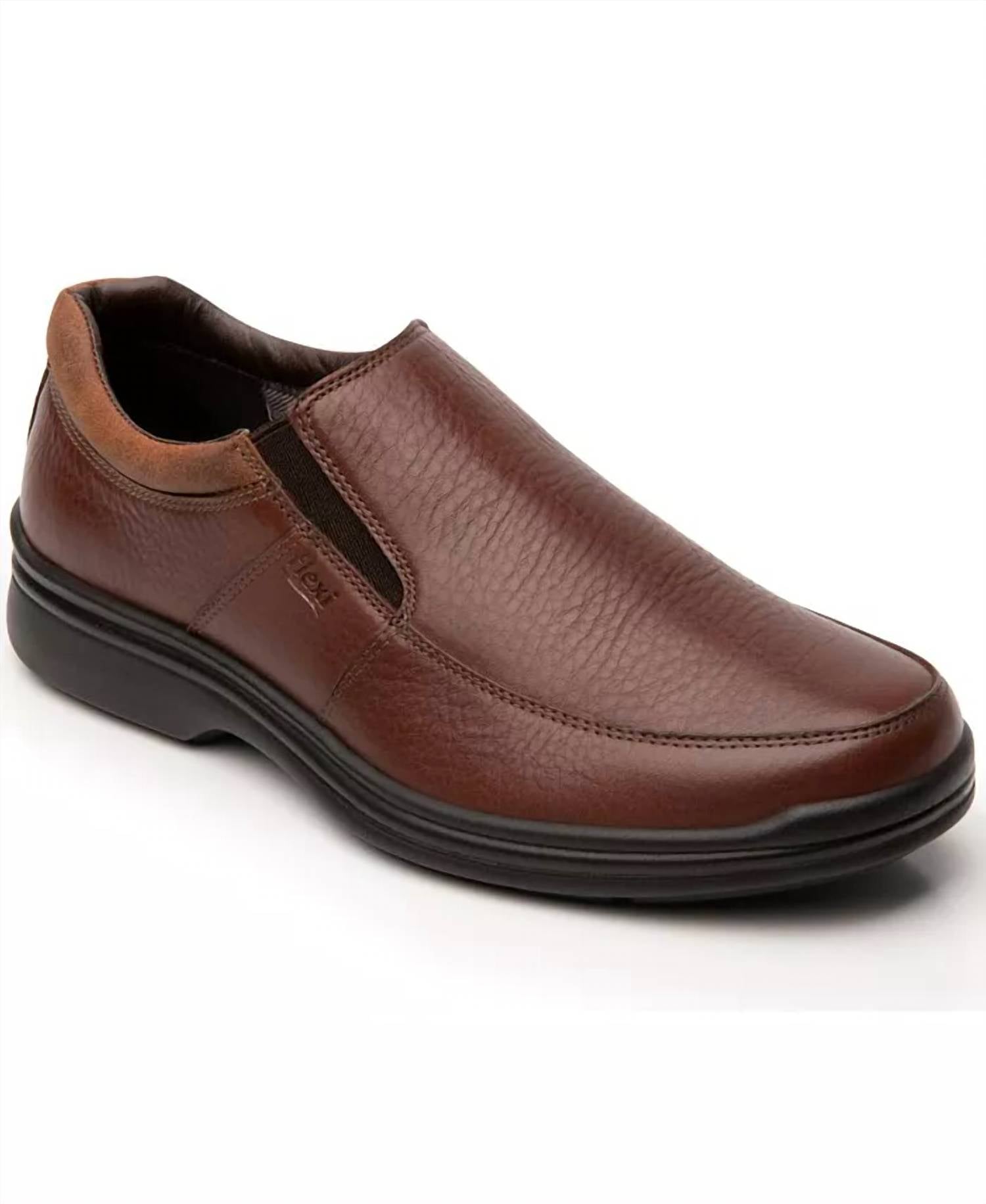 Flexi Shoes Men's Yacht2 Slip-On Shoes | Tan Brown | Size 12