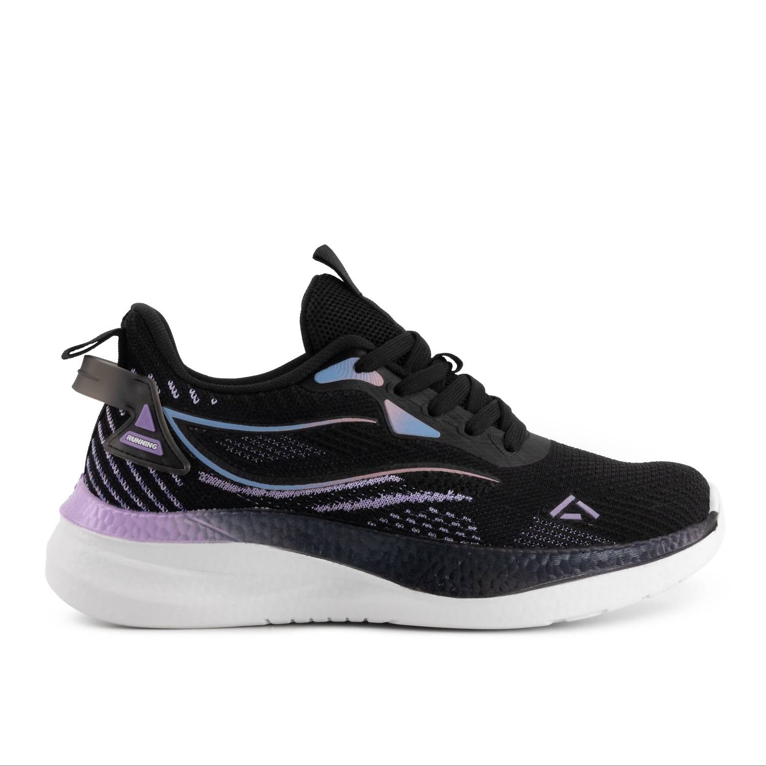 Andrea Women’s Athletic-inspired Comfort Sneakers in black multi - women's sneaker - detail view