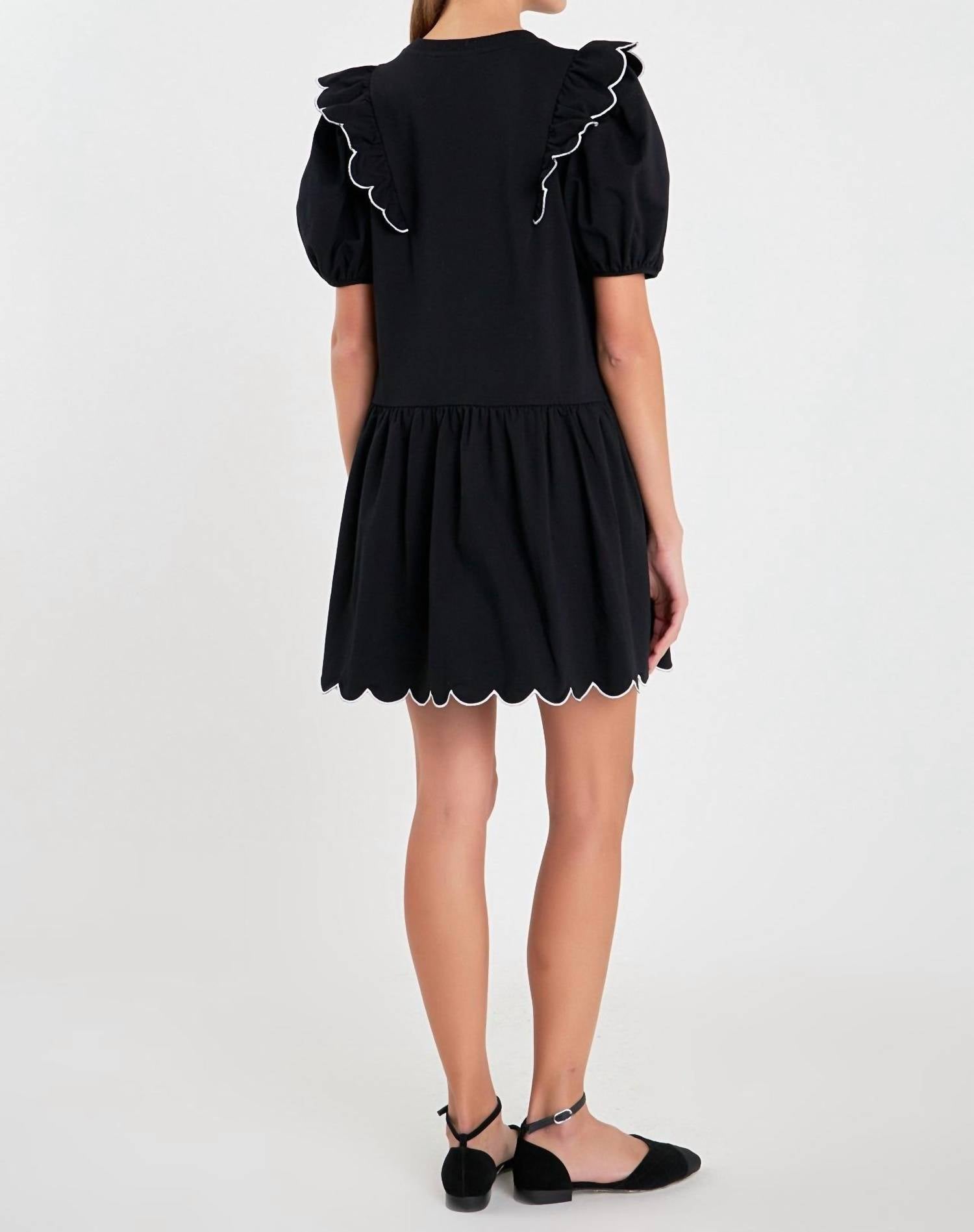 2.7 August Apparel - Scallop Edge Knit Mini Dress