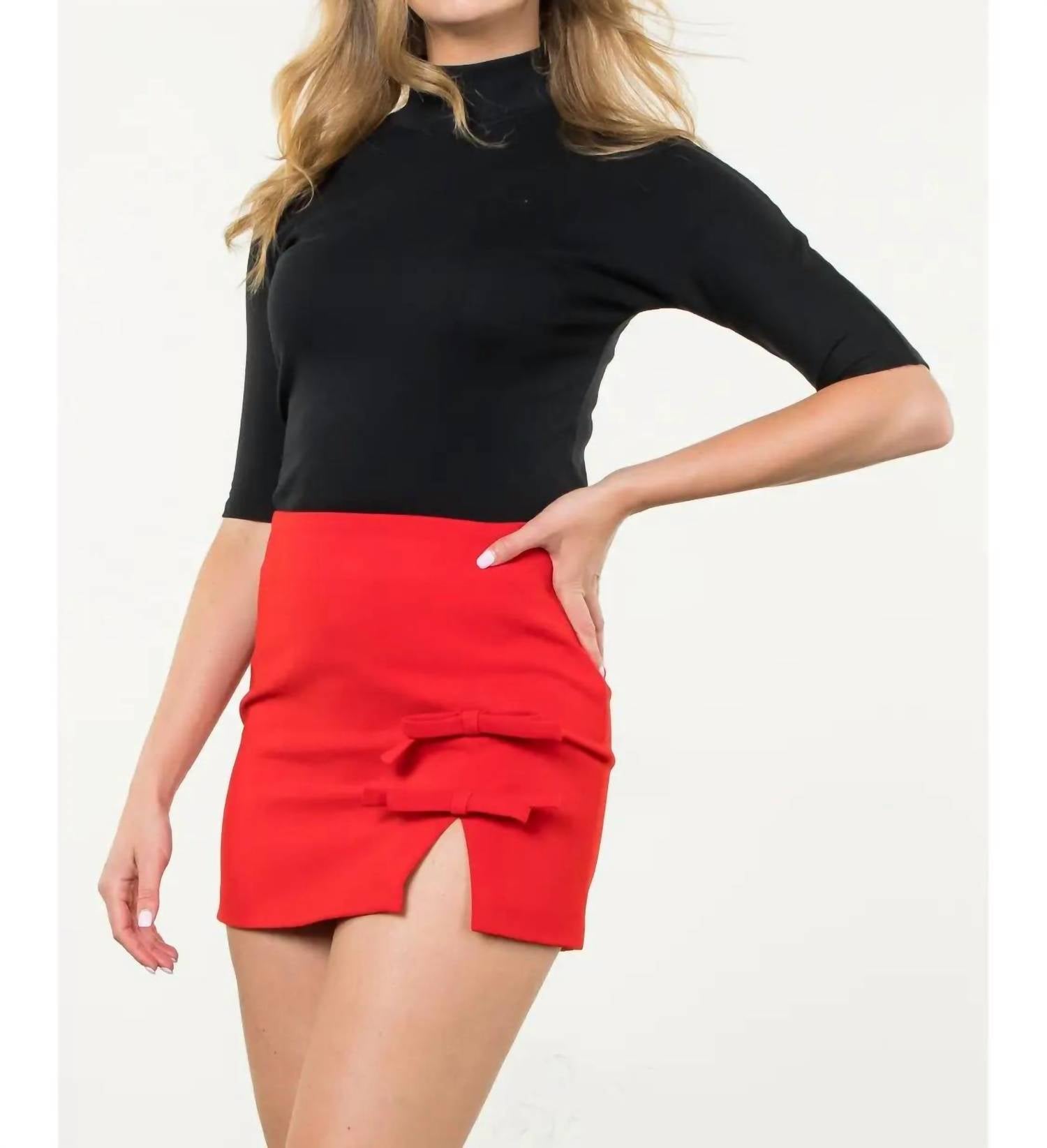 Thml - Bow Detail Slit Mini Skirt