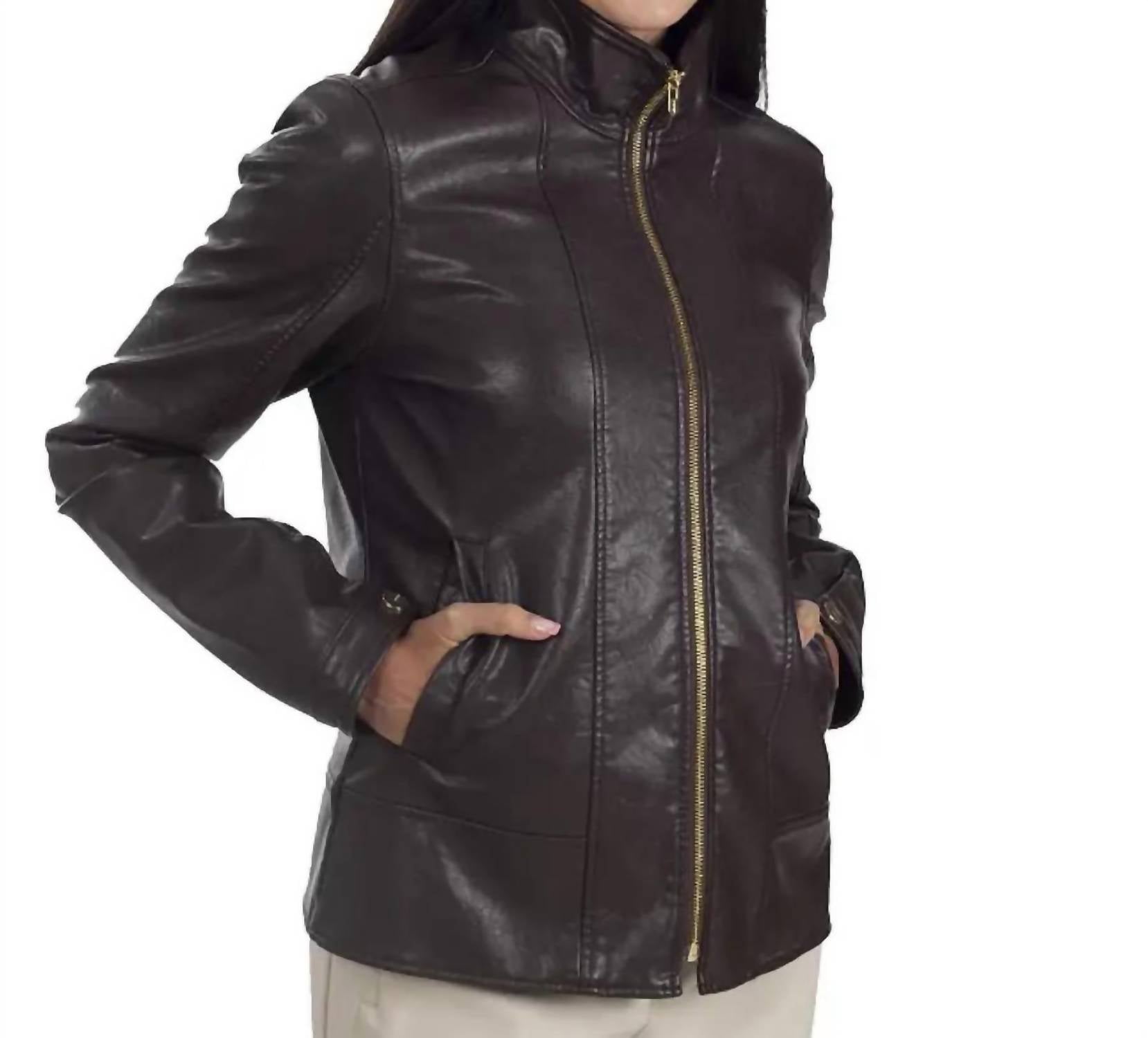 Nine West - Classic Racer Leather Jacket