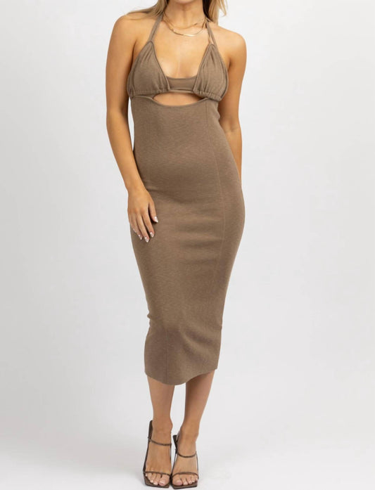 HALTERNECK TRIANGLE MIDI DRESS