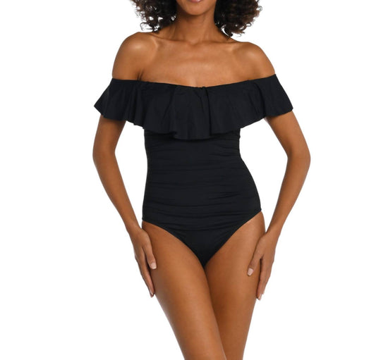 La Blanca - Island Goddess Off Shoulder Ruffle One Piece