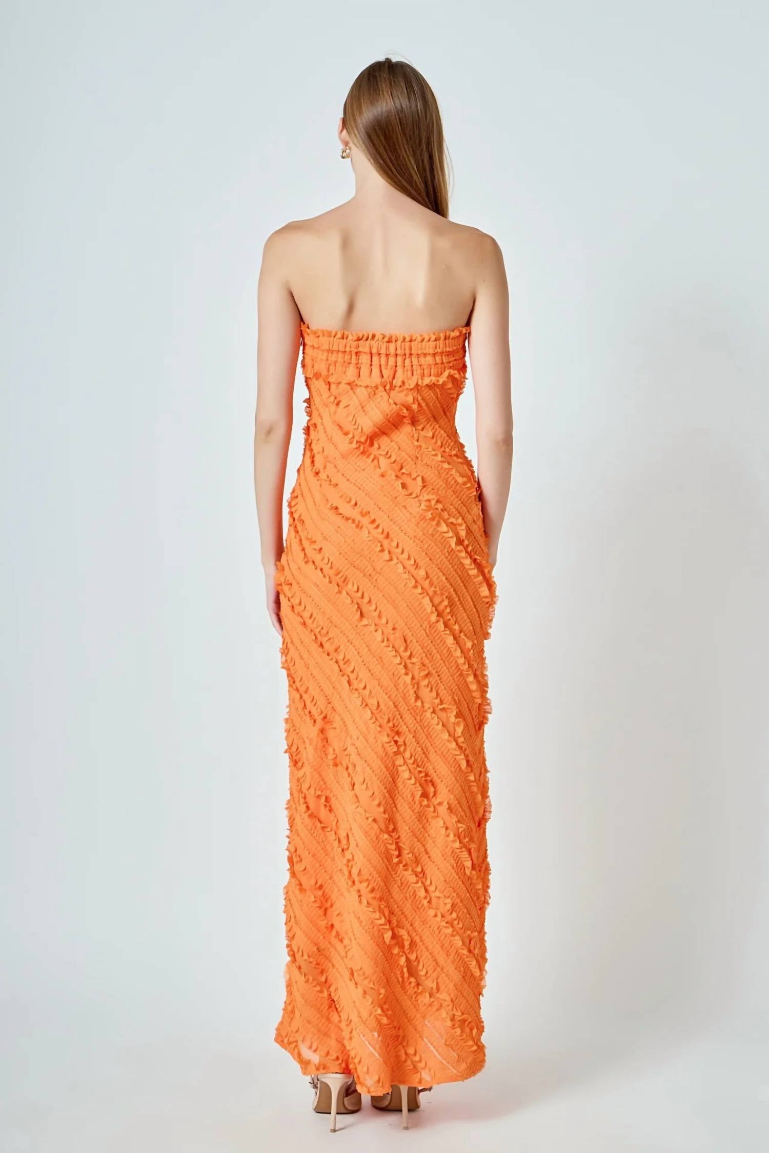 Endless Rose - Juliette Strapless Ruffled Maxi Dress