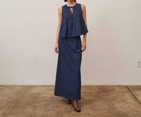 Able - Sleeveless Pleated Top