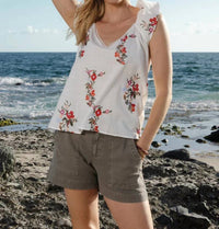 Dylan - Flower Child Top With Ruffled Sleeves