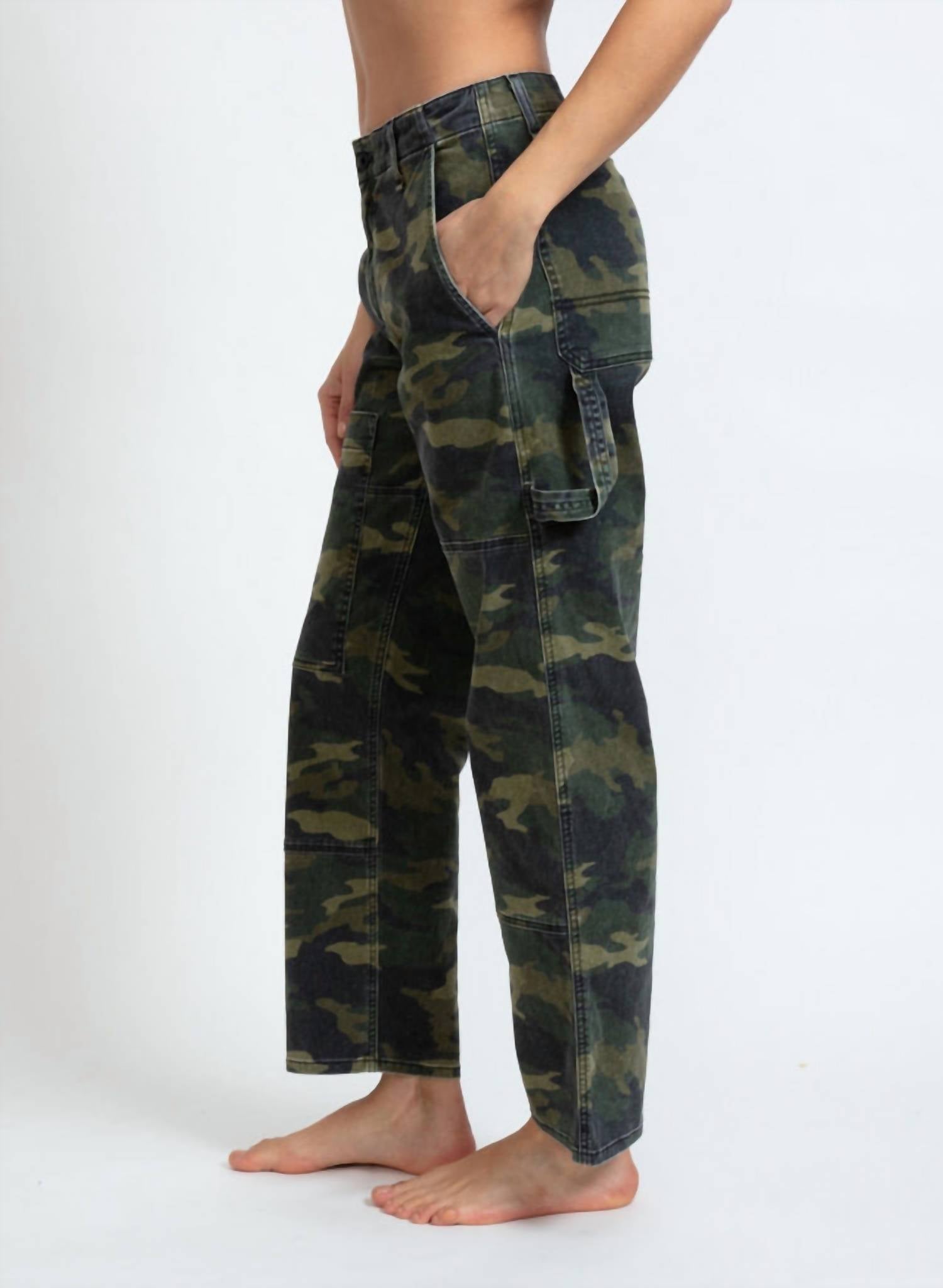 ASKK NY Carpenter Relaxed Straight Leg Jeans in camo - women's jeans - view 4